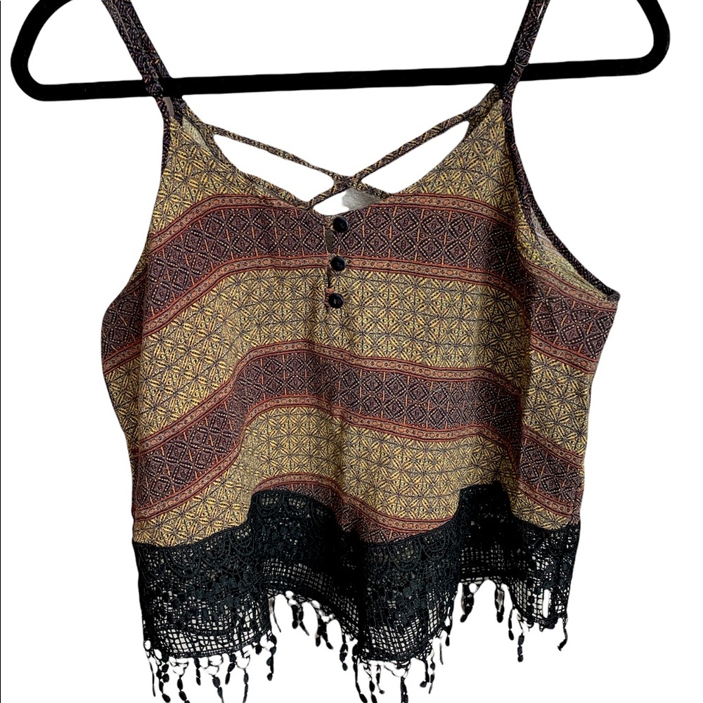 Boho spaghetti strapped shirt